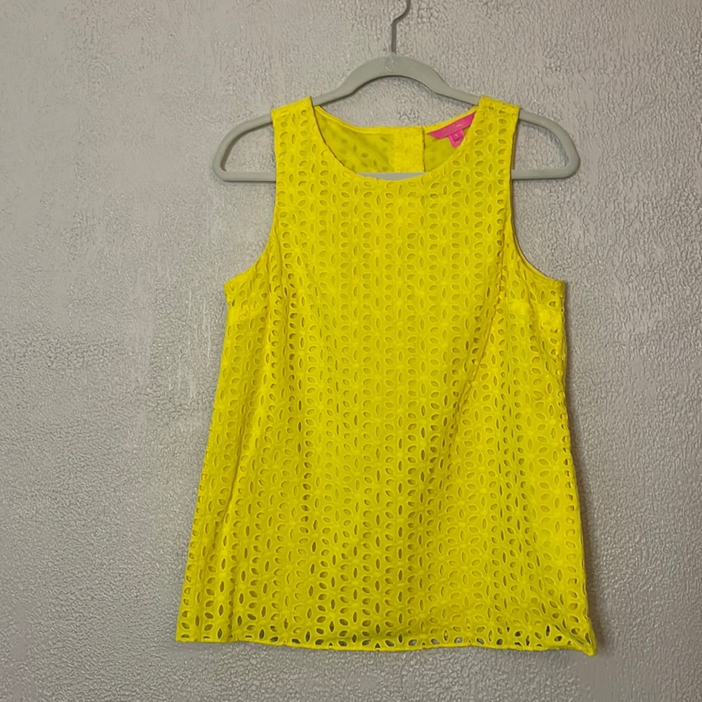 Yellow Lilly Pulitzer top.